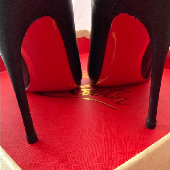 Red Soles Black Stiletto Ankle Boots - Picture 7 of 13